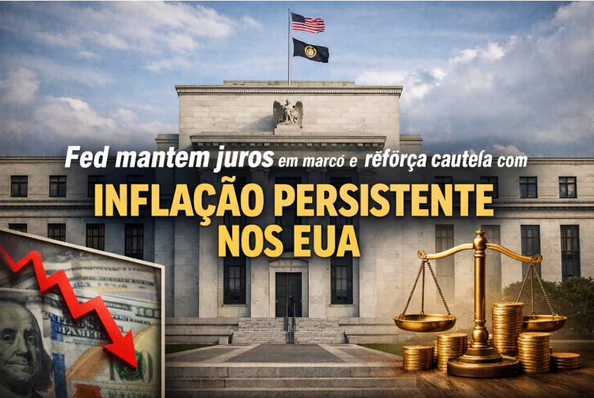 Fed mantém juros em março e reforça cautela com inflação persistente nos EUA